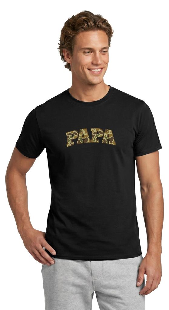 Spreadshirt Papa | Camouflage Muster Vater Männer T-Shirt, 4XL, Schwarz