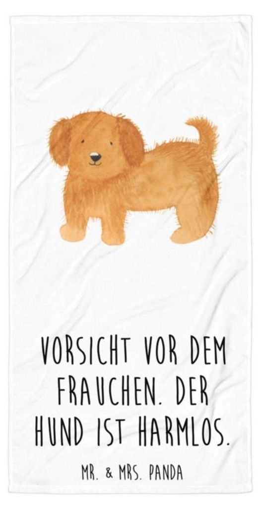 Mr. & Mrs. Panda Badehandtuch Hund Flauschig - Weiß - Geschenk, Duschtuch, Hunde, Reisehandtuch, Großes, Strandtuch, Frauchen, Handtuch, Sprüche...