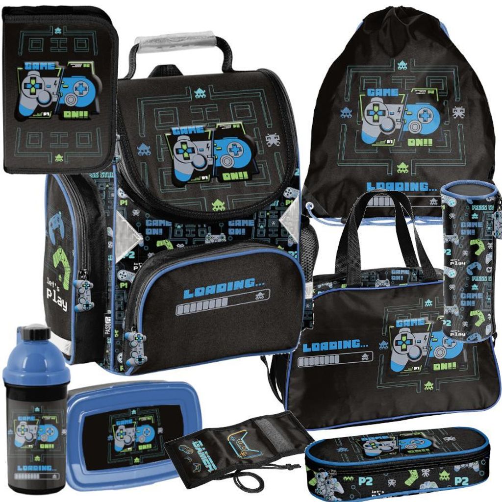 Meeega Schulset XXL – GAME PADS 9 -teiliges Schulranzen-Set Produktbild 
