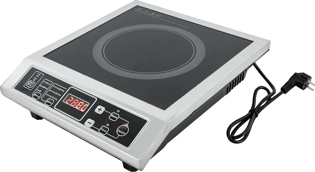 Piano cottura a induzione - Apparecchio da tavolo - 3500 W - 220 V - 8 livelli di potenza - Tecnologia di riscaldamento IGBT - Funzione hotpot - Nero