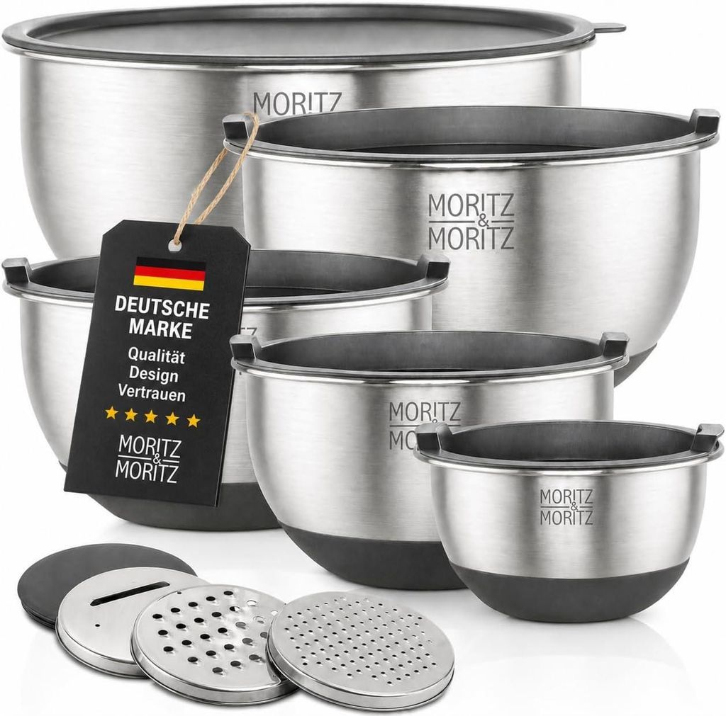 Moritz & Moritz Edelstahl Rührschüssel Set Produktbild 