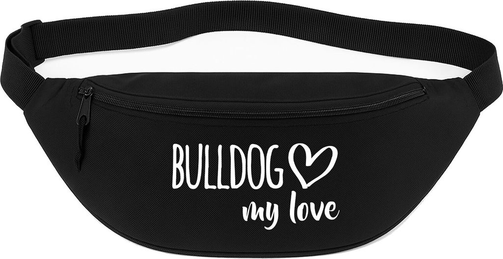 Huuraa Bauchtasche Bulldog my love 2,5 Liter Black Polyester Crossbody Bag Geschenkidee