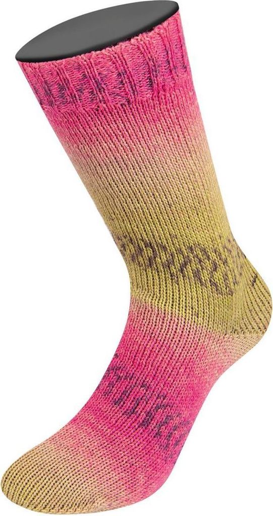 Lana Grossa - Meilenweit 100g Alpaca Print II 2201 rosa pink violett blassgelb senfgelb limette beige khaki