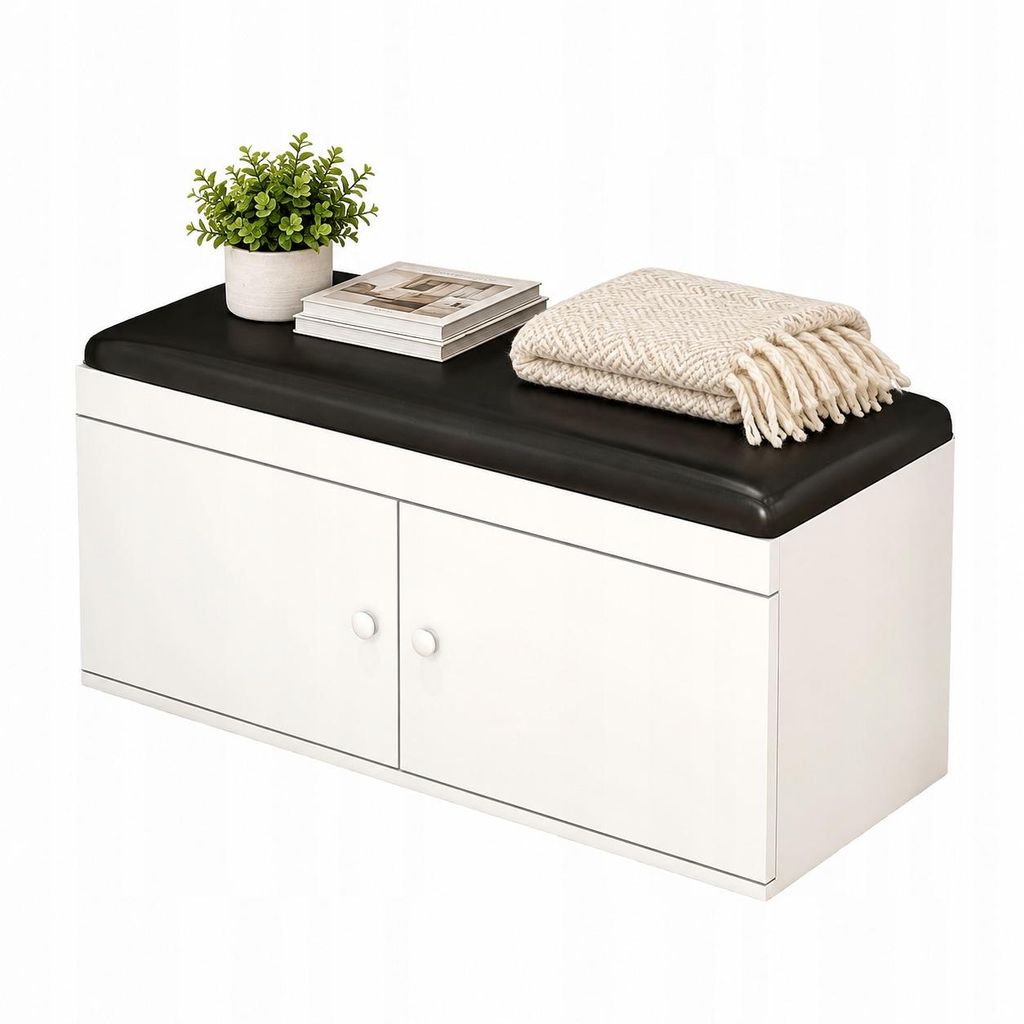 Schuhschrank Schuhregal weiß Bank modern geräumig Loft 60 Produktbild 