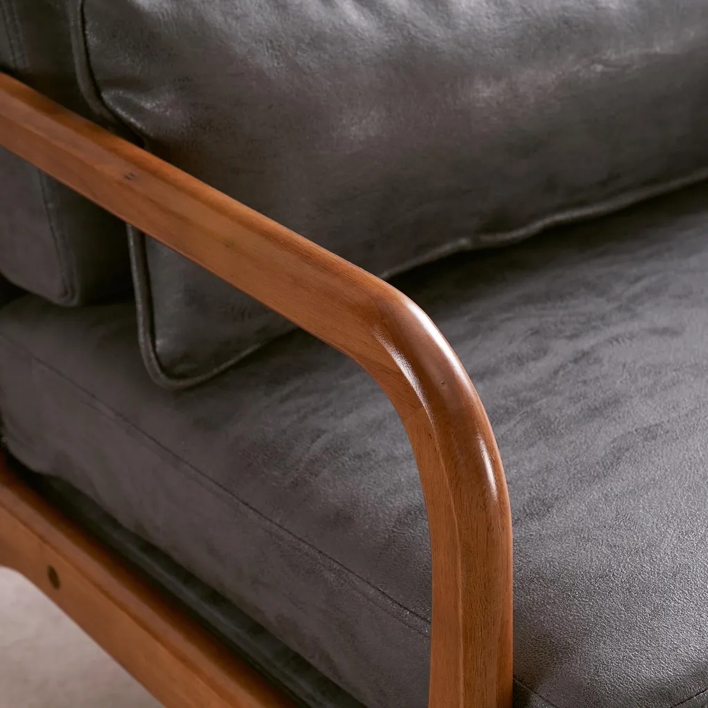 Fauteuil rembourré ergonomique avec coussin lombaire intégré - Gris Anthra