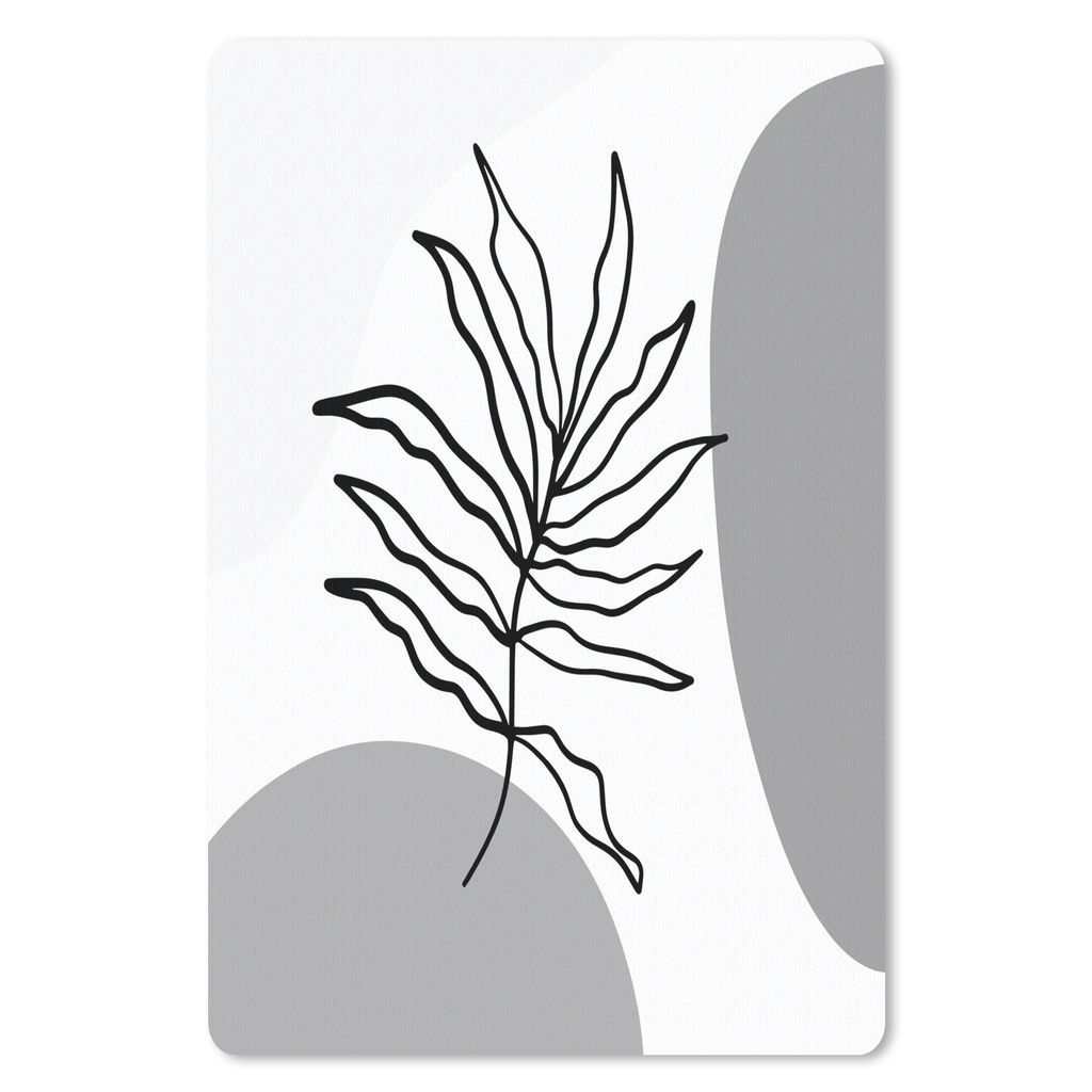 MuchoWow Mauspad Mousepad Pflanze - Farn - Schwarz - Weiß 18x27 cm - Mousepads - Maus Mat - Pad - Mausunterlage