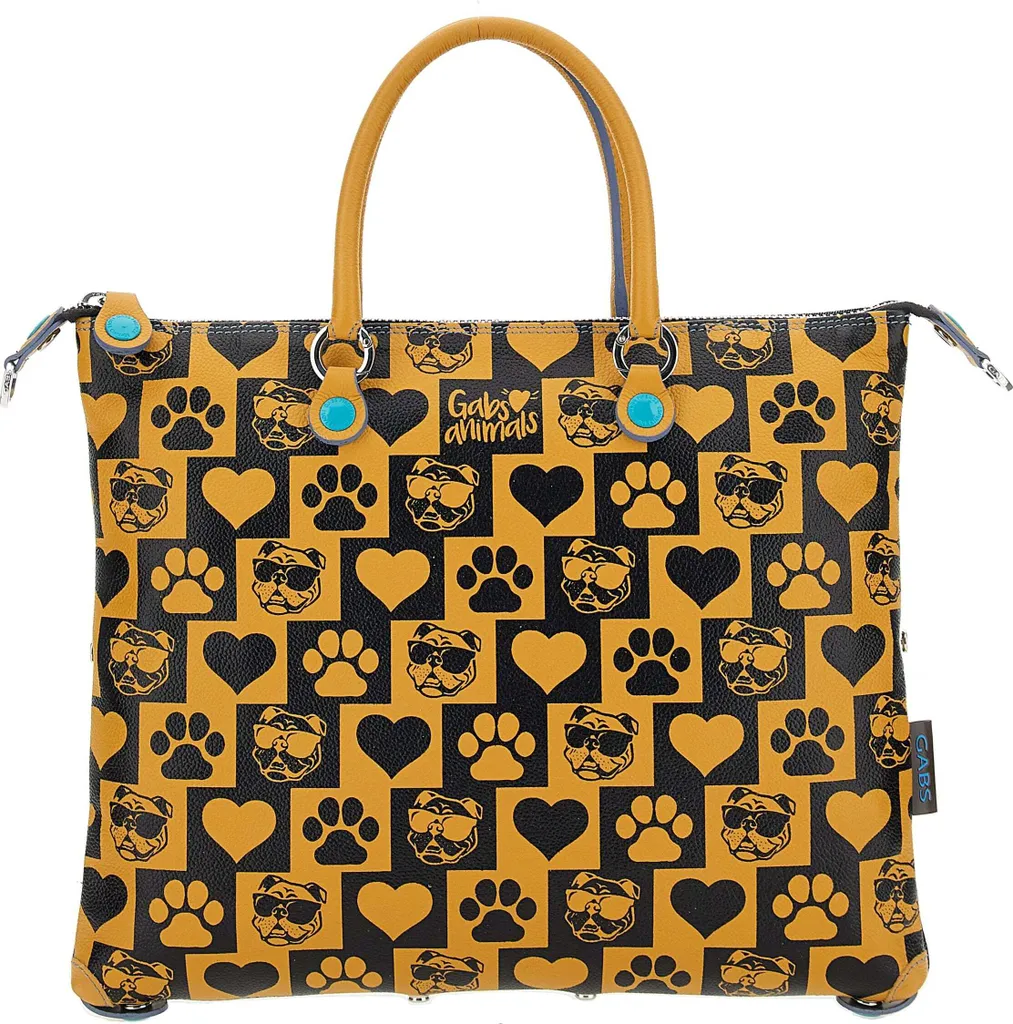 Sac à bandoulière Gabs G3 Plus M Dogs Jaune Moutarde 3-en-1 en Cuir Souple