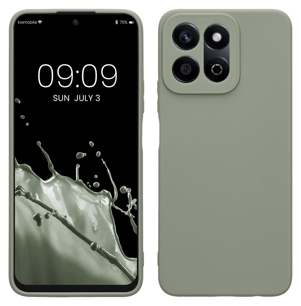 kwmobile Handyhülle für HONOR 200 Smart 5G / X7C 4G Hülle - weiches Handy Silikon Case - Schutzhülle Cover - Graugrün