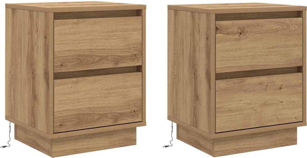 Nachttisch 2 pcs Artisan-Eiche 39 x 34,5 x 50 cm Holzwerkstoff