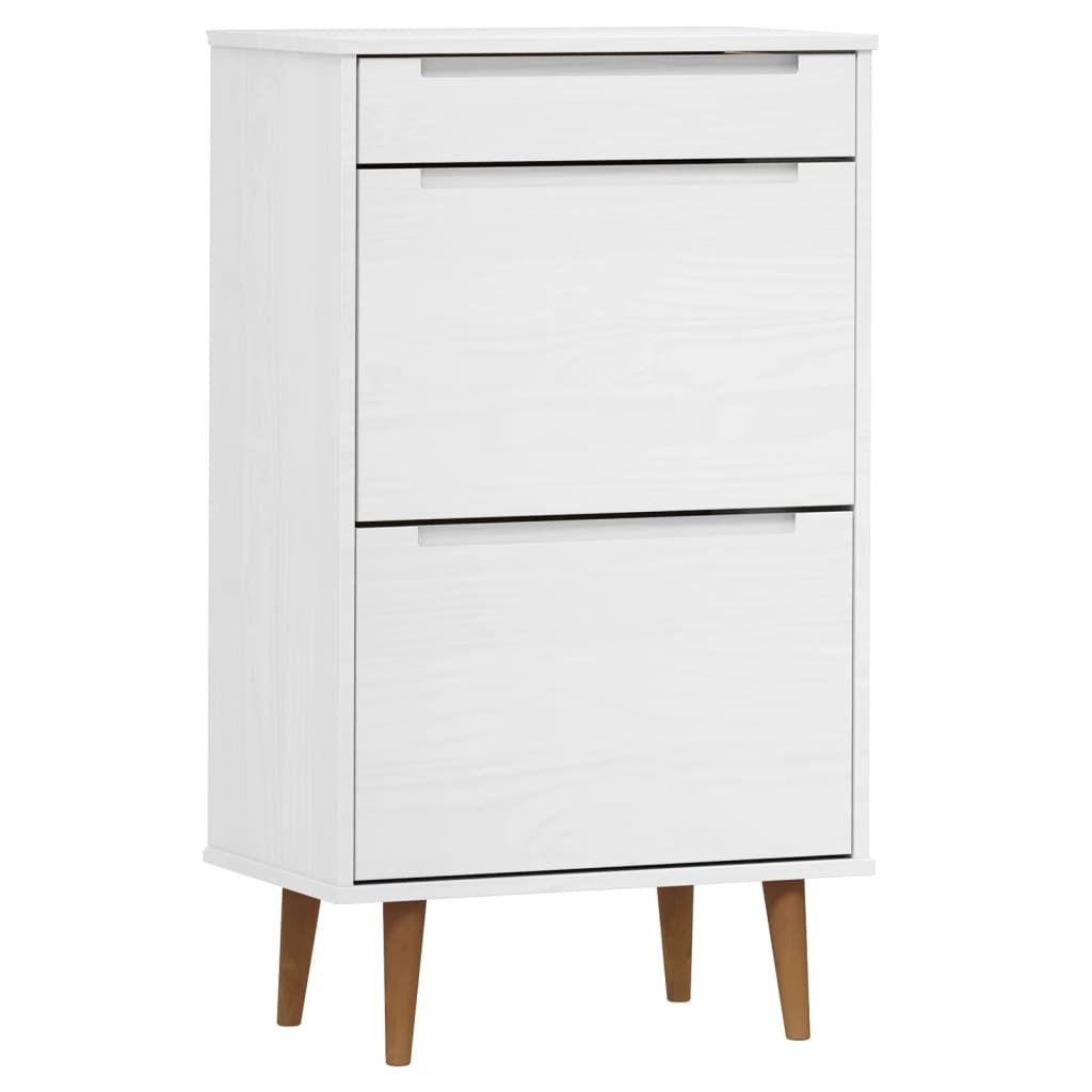 vidaXL Skriňa na topánky MOLDE White 59,5x35x103 cm Masívne Obrázok produktu 