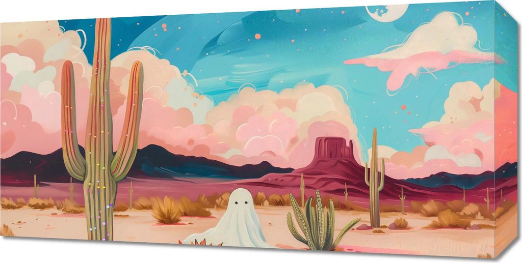 Bild 60x30cm Geist zwischen Kakteen