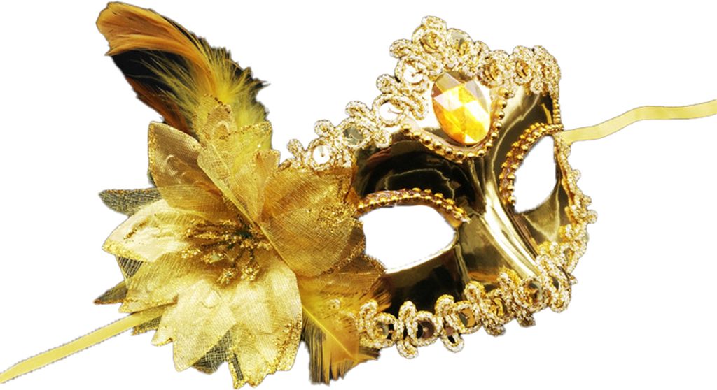 Mysteriöses Gesichtsabdeckung mit Feder -Strass -Paillettenpailletten Spitze Design Dancing Masque Party Supplies-Golden