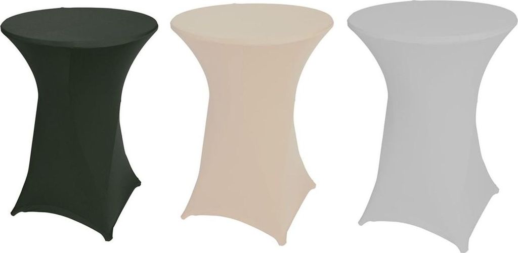 Stretch Stehtischhusse Ø 70x110 cm Polyester Elasthan Husse Stehtisch Tischwäsche, Farbe:creme