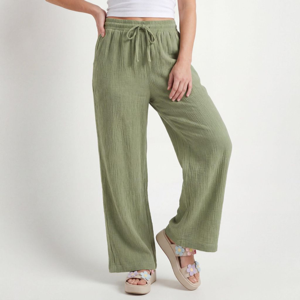 Sommerhose weites Bein Schlupfhose Gummibund 36 38 40 42 44 Damen
