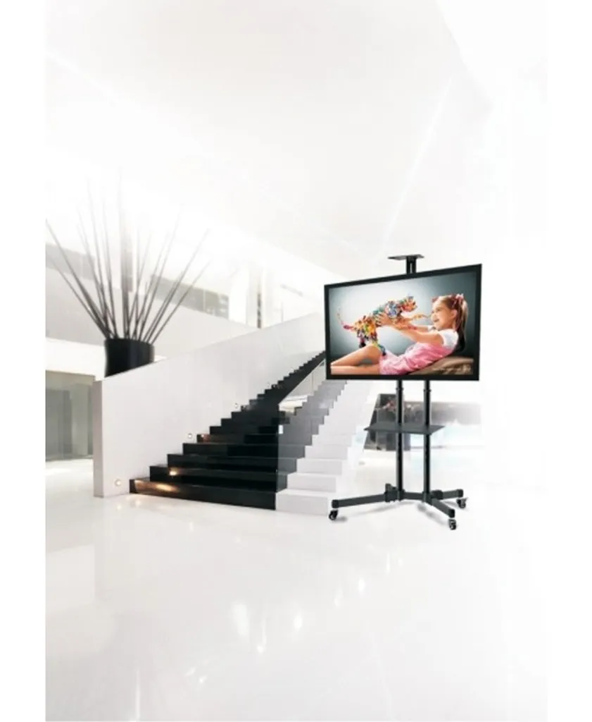 Support TV avec étagère Reflecta 70VCE pour écran plat et décodeur noir - 4