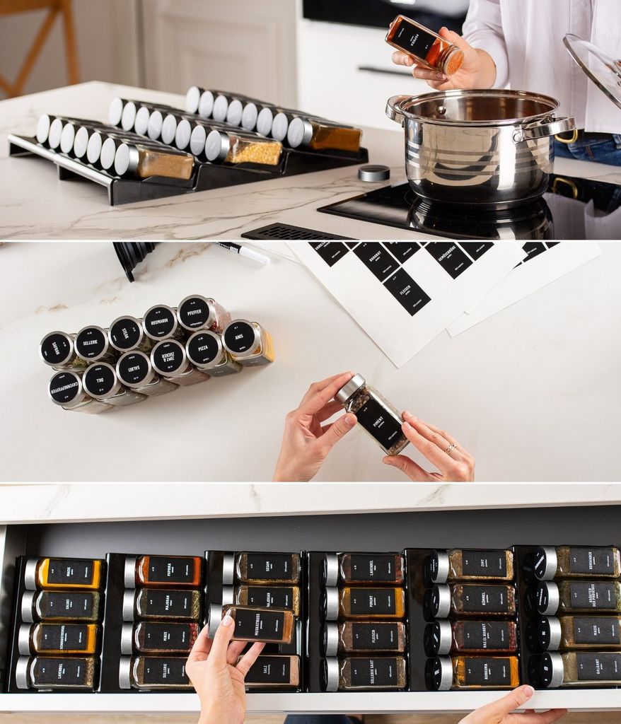 2er Set Verstellbares Gewürzregal für Schublade mit 24 Produktbild 9