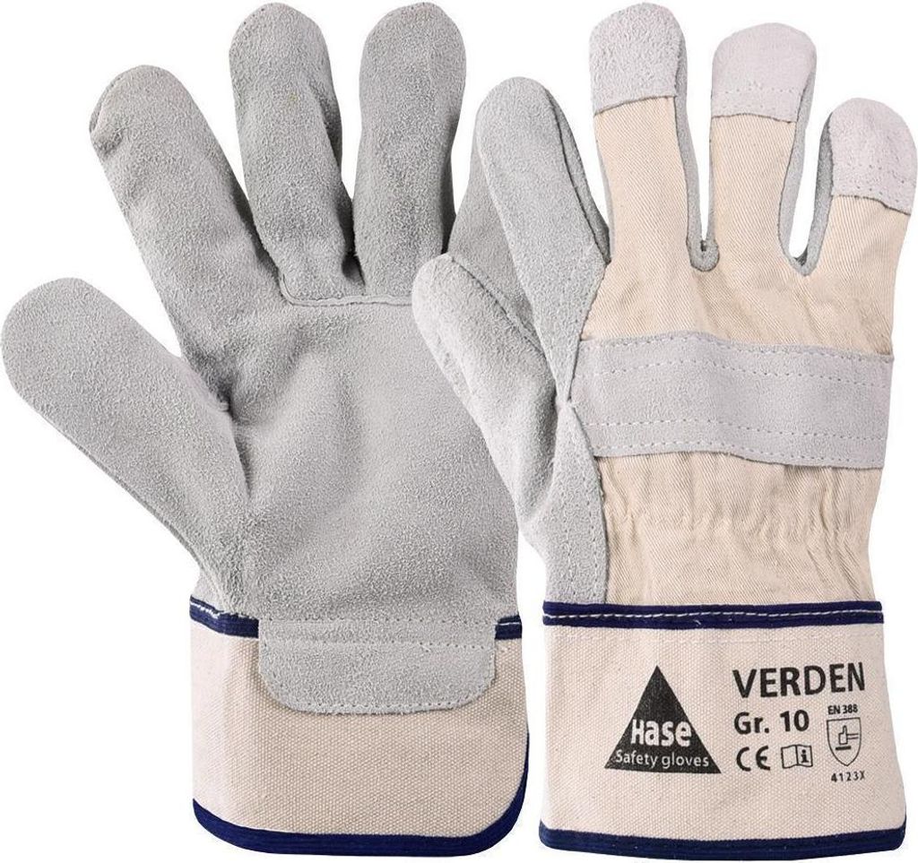 Hase VERDEN, Arbeitshandschuh aus Spaltleder, Größe 9 12 Stk