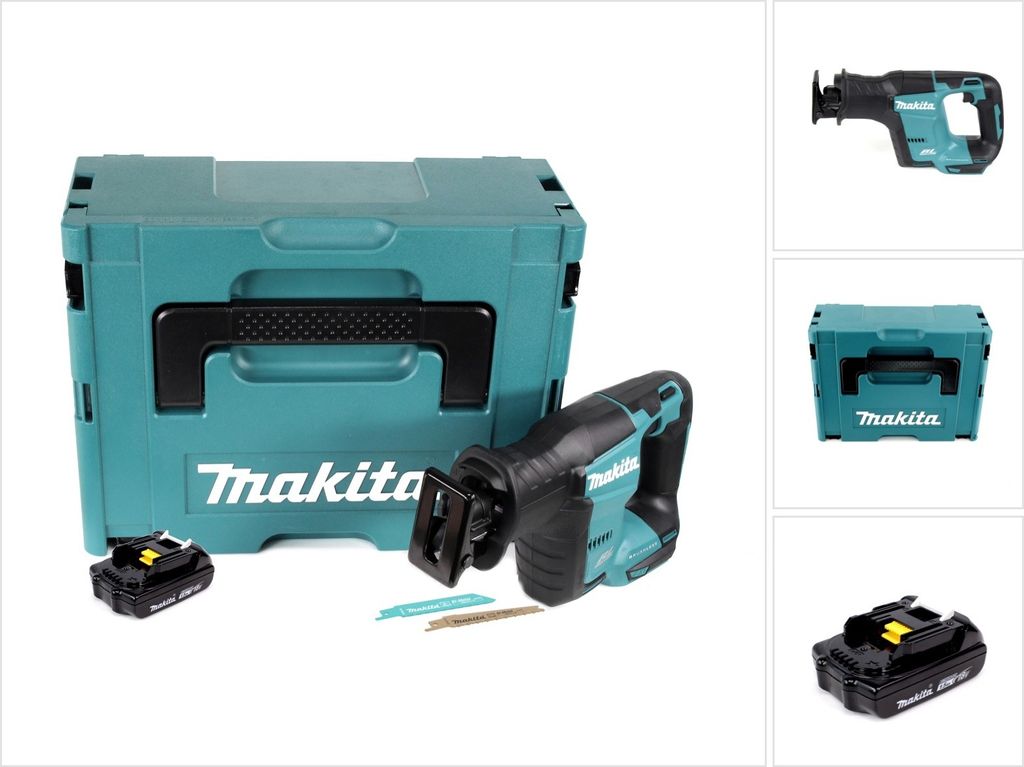 Makita DJR 188 Y1J Akku Reciprosäge 18 V Brushless Säbelsäge im Makpac + 1x 1,5 Ah Akku - ohne Ladegerät
