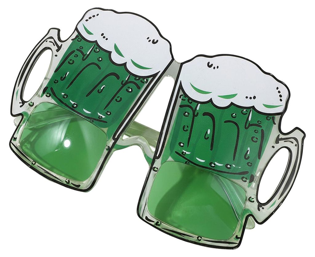Glitzernde Brillen mit Kleeblatt-Motiv für Bierflaschen zum St. Patrick's Day – Grüne Glücksbringer-Foto-Requisiten im irischen Stil für Gast...