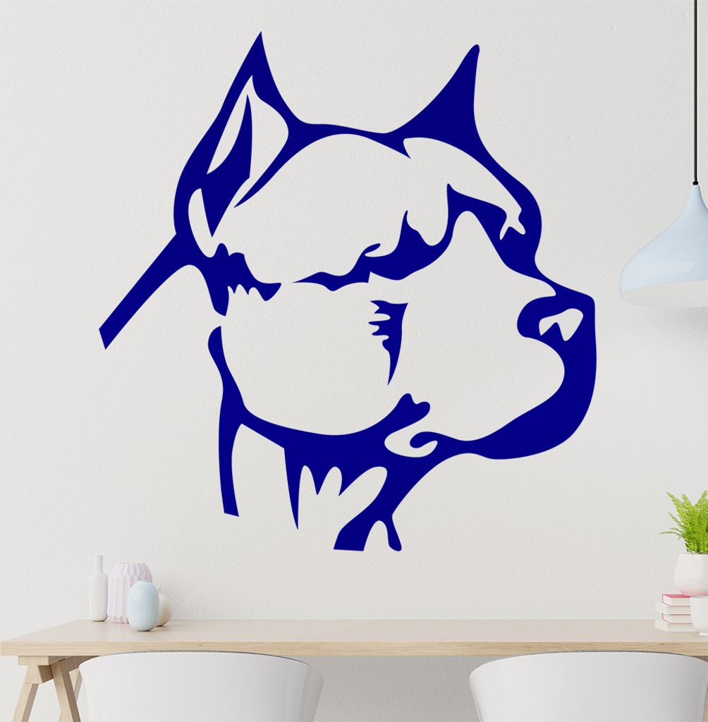 Pitbull Wandtattoo in 6 Größen - Wandaufkleber Wall Sticker - Dekoration, Küche, Wohnzimmer, Schlafzimmer, Badezimmer