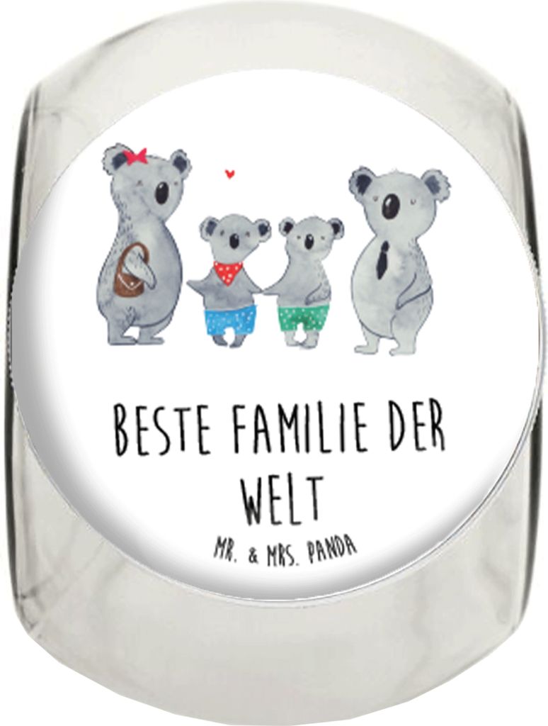 Mr. & Mrs. Panda Frischhaltedose Koala Familie zwei XL 2000ml - Weiß - Geschenk, glasbehälter, schraubglas, Kaffeedose, Koalabär, Bonboniere, Bo...