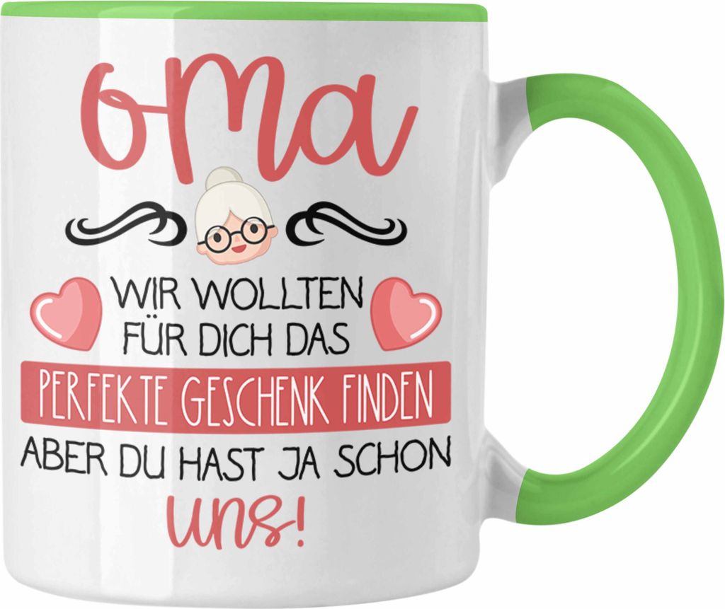 Trendation - Beste Oma Geschenk Tasse Geburtstagsgeschenk Enkel Geschenkideen Lustig Geburtstag (Grün)