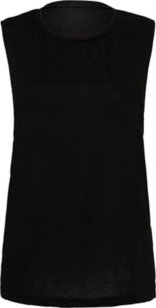 Bella 8803 | Damen Flowy Scoop Muscle T-Shirt / Leichter lässiger Schnitt - Farbe: Black - Größe: L