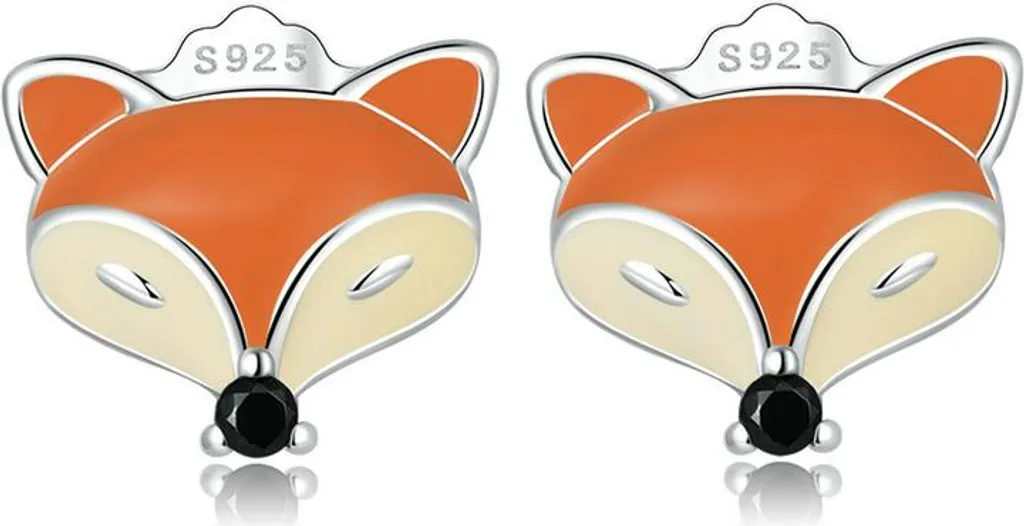 Monkimau Fuchs Orecchini a bottone in argento 925 Gioielli