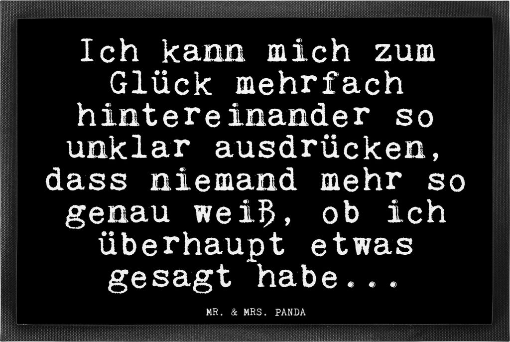 Mr. & Mrs. Panda fußmatte Ich kann mich zum... 40 x 60 cm - Schwarz - Geschenk, Haustürmatte, Glizer Spruch Sprüche Weisheiten Zitate Lustig Wei...