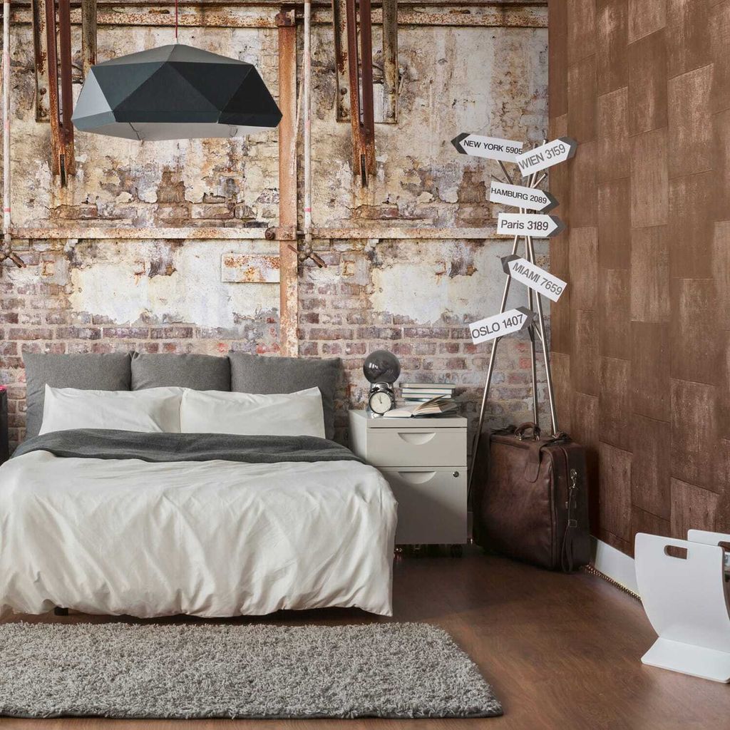 Profhome 392531-GU Fototapete Ziegelstein matt creme braun beige 1,59 m x 2,8 m