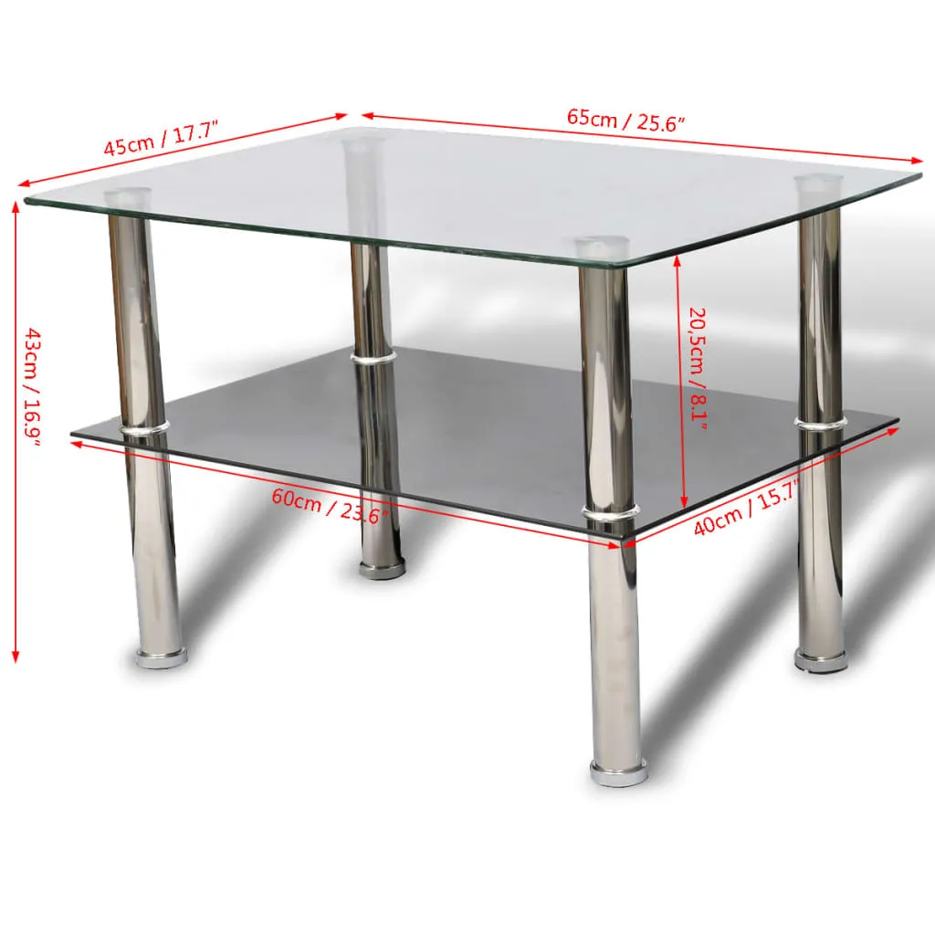 Table de salon design verre 2 niveaux structure robuste et chic