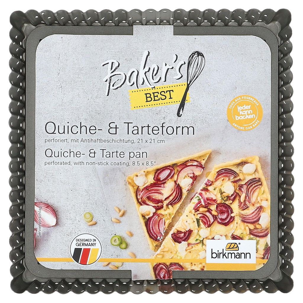 BIRKMANN Quiche- und Tarteform, L 21 x B 21 H 3 cm, Produktbild 