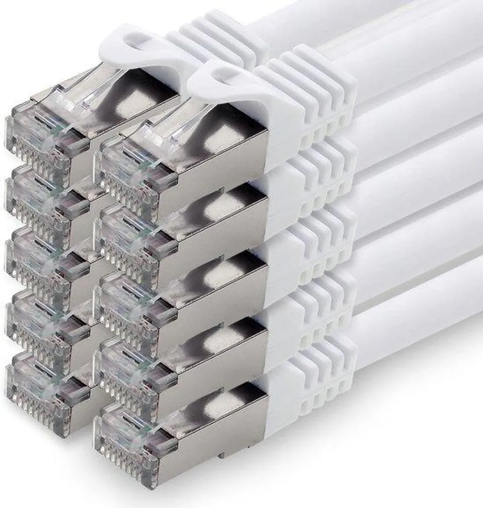 Câble Ethernet CAT 7 blindé 15m - Connexion Internet stable 10 Gbps Blanc