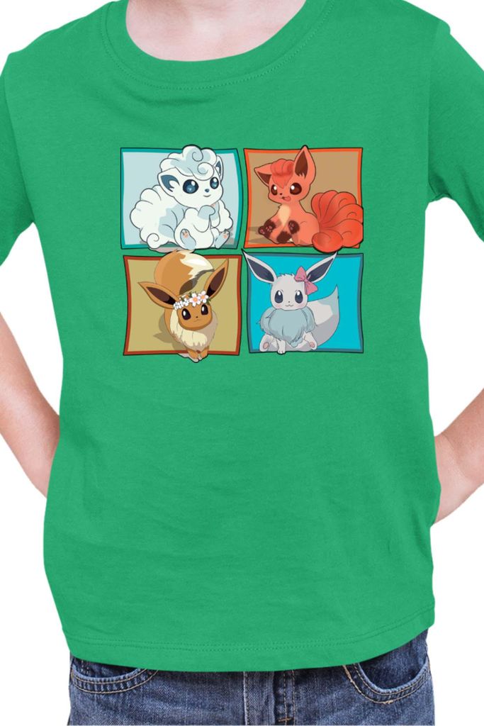 Kinder T-Shirt Japan Manga Anime Comics Pokemon 018, / Grün