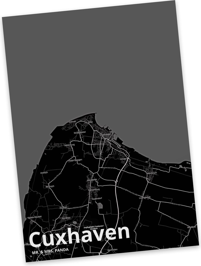 Mr. & Mrs. Panda Postkarte Cuxhaven - Geschenk, Ansichtskarten, Stadt, Grußkarte, Ansichtskarte, Postkarten, Dorf Karte Landkarte Map Stadtplan, F...