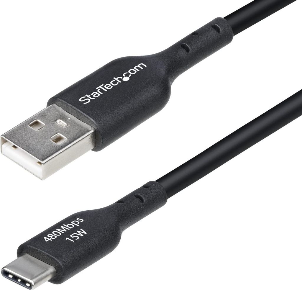 StarTech.com USB-A zu USB-C Kabel 3m Schnellladung 3A USB 2.0 TPE Schwarz