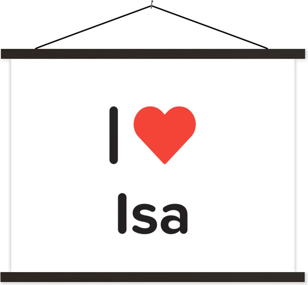 MuchoWow Textilposter Ich liebe - Isa - Girl 150x113 cm mit schwarzem Rahmen - Wohnzimmer