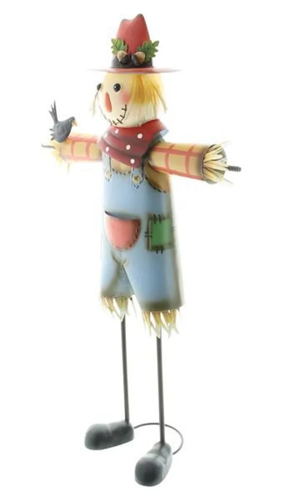Figurine épouvantail en métal de 76 cm pour décoration de jardin d'automne - 4