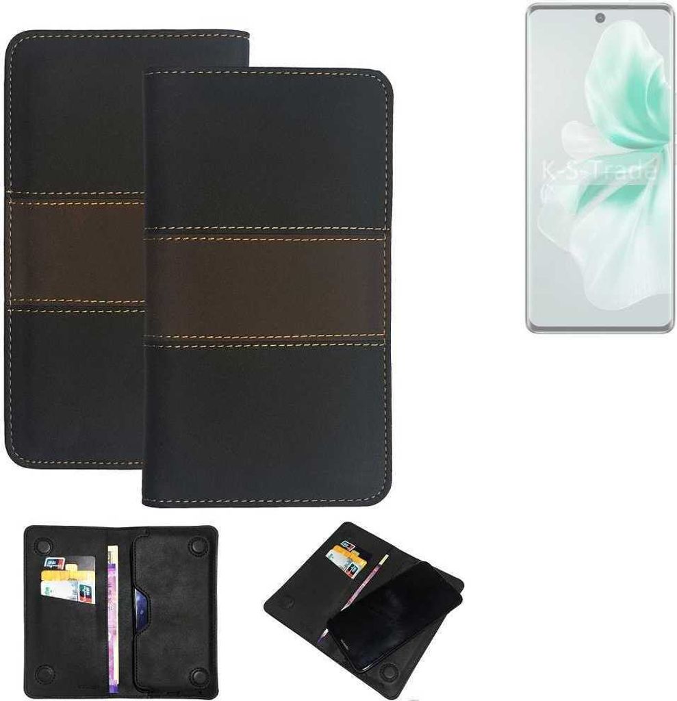 K-S-Trade Hülle Handyhülle kompatibel mit Vivo V30 Schutzhülle Walletcase Bookstyle Tasche Schutz Case Handytasche Wallet Cover Kunstleder Snapcase