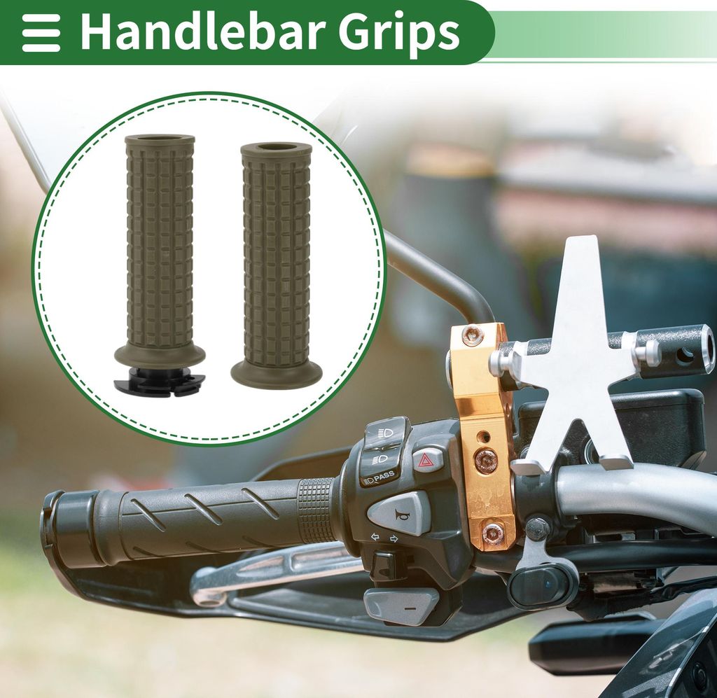 7/8" 22mm 15/16" 24mm Motorrad Lenker Griffe Abdeckung Kit Rutschfest TPU Lenker Hand Griffe für Motorrad Roller Fahrrad ATV Grün 1 Set