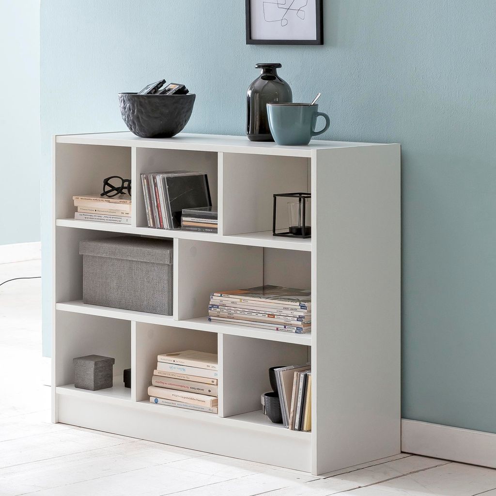 FineBuy Bücherregal Weiß 80x68,5x29,5 cm Regal Standregal Produktbild 