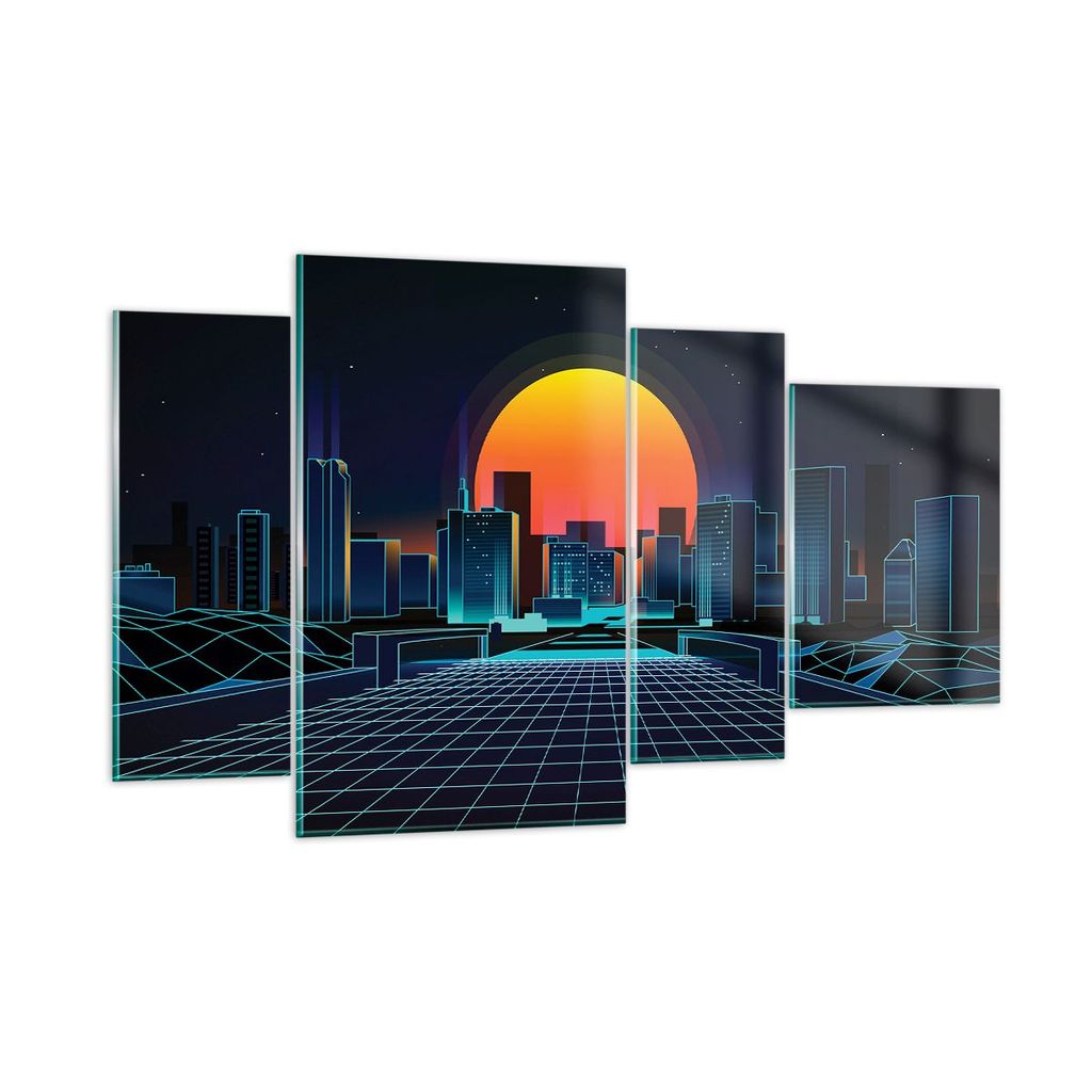Bilder auf glas - stadt modern - 120x70cm - Glasbilder - Wandbilder - Bilder - Kunstdruck - zum Aufhängen bereit - Wanddekoration aus Glas - Glas ...
