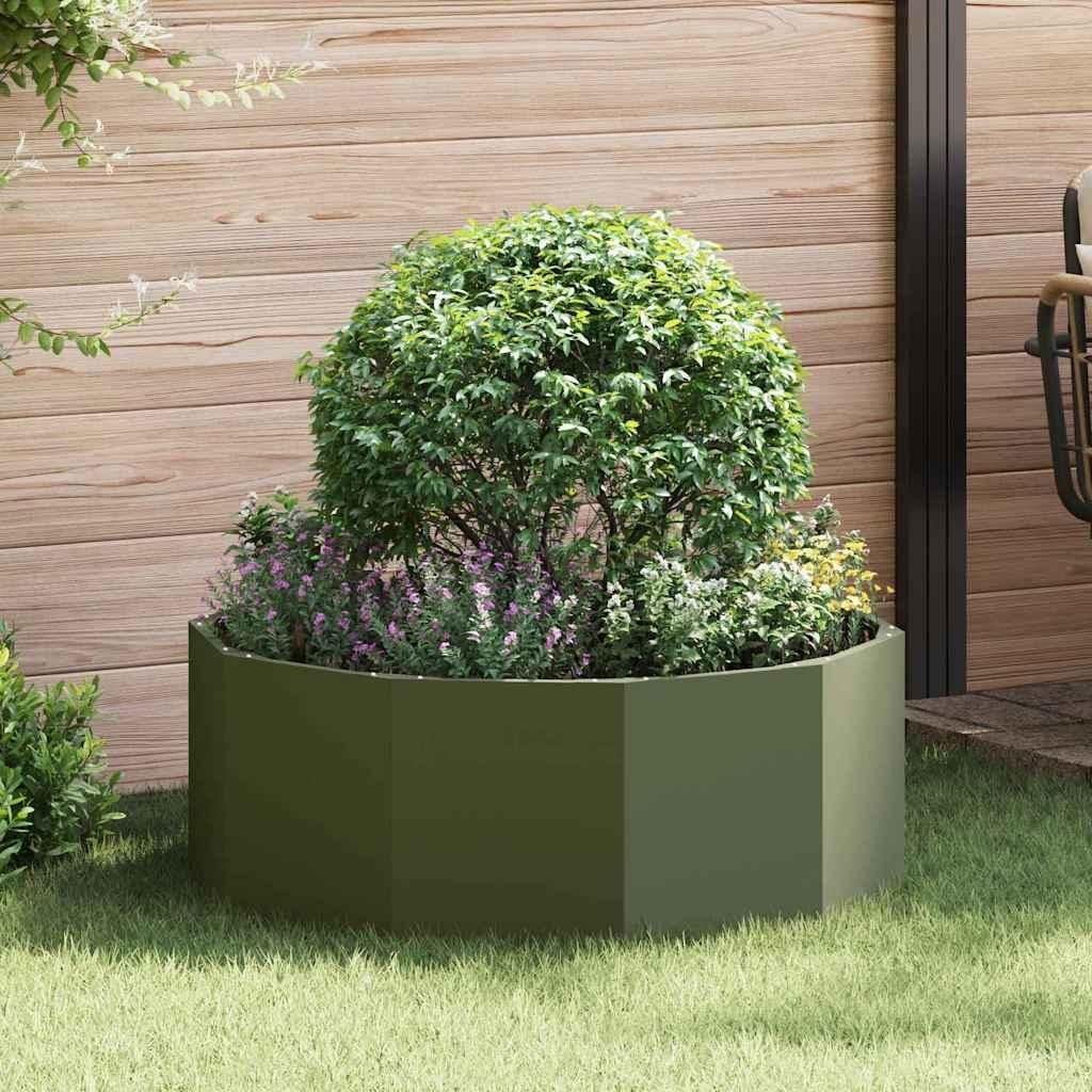 Maison Exclusive - Pflanzkübel Olive Grün 90 x 90 x 35 cm Stahl