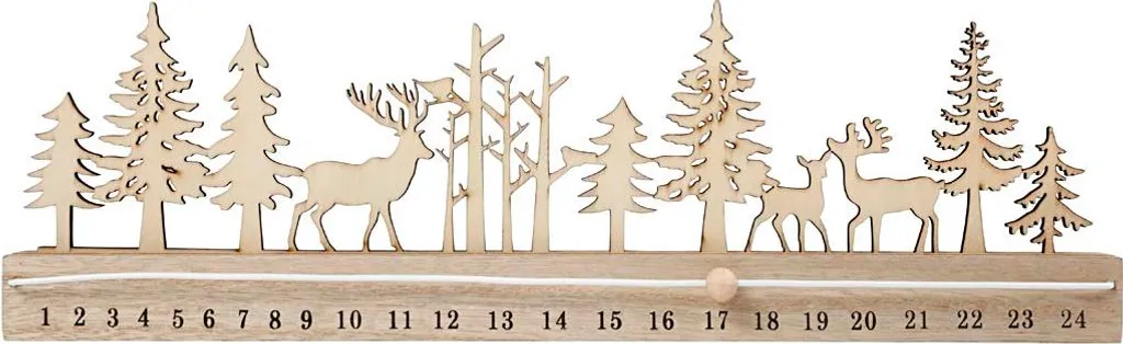 Calendrier de l'Avent en bois Creativ Company 40x12 cm à personnaliser