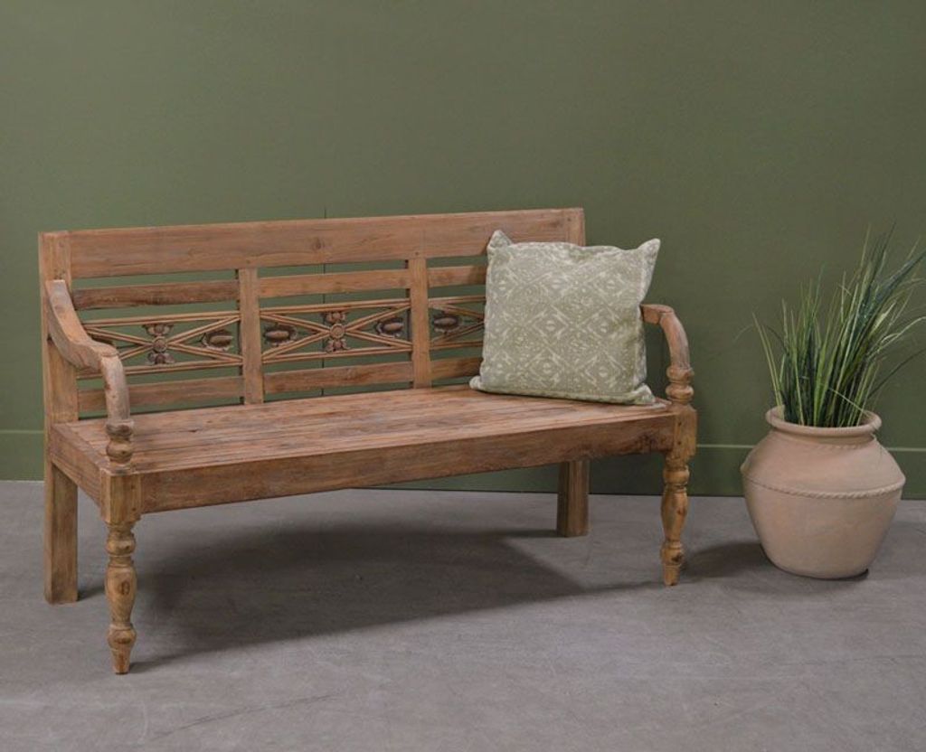 3 Sitzer Gartenbank Stations Old 150 cm Sitzbank Bank Gartenmöbel Teakholz