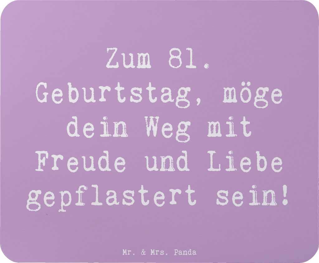 Mr. & Mrs. Panda Mauspad Spruch 81. Geburtstag - Lavendeltraum - Geschenk, Jubiläum, mousematte, Mouse Pad, laptop mousepad, Happy Birthday, Feier...