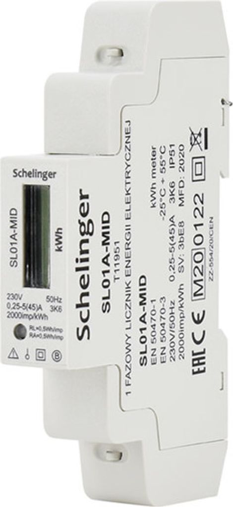 Zamel | Energiezähler LEM-02 - 1-Phasig - LCD-Display - Impulszähler - IP20 Schutzklasse