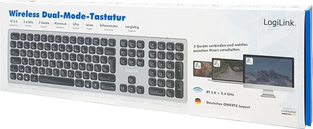 Clavier Multi-Dispositifs LogiLink sans fil Bluetooth pour Mac et PC - 7
