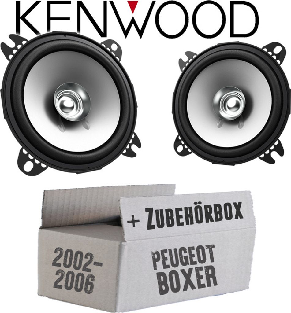 Lautsprecher Boxen Kenwood KFC-S1056 - 10cm Koax Auto Einbauzubehör - Einbauset passend für Peugeot Boxer 1 - justSOUND