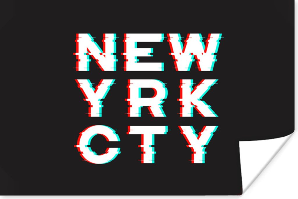 MuchoWow Poster New York - Stadt - Rot 90x60 cm - Schlafzimmer